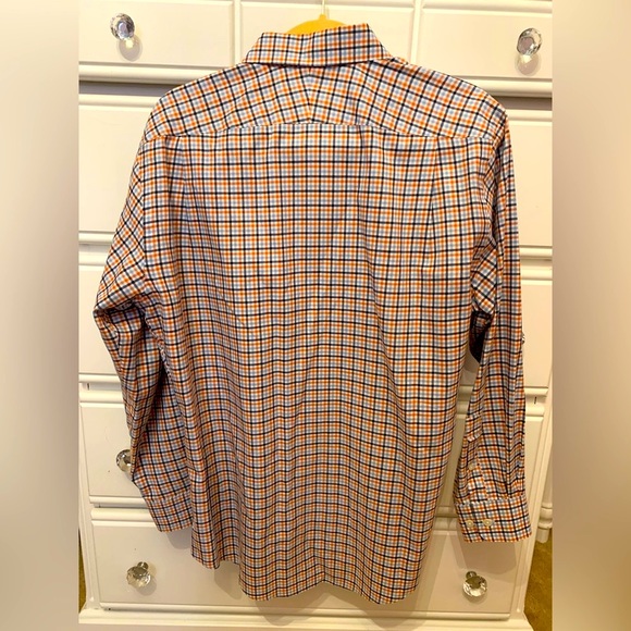 Size 16 Mens blue orange button down Neiman Marcus TechTrim Fit **2 for 20** - Picture 3 of 6